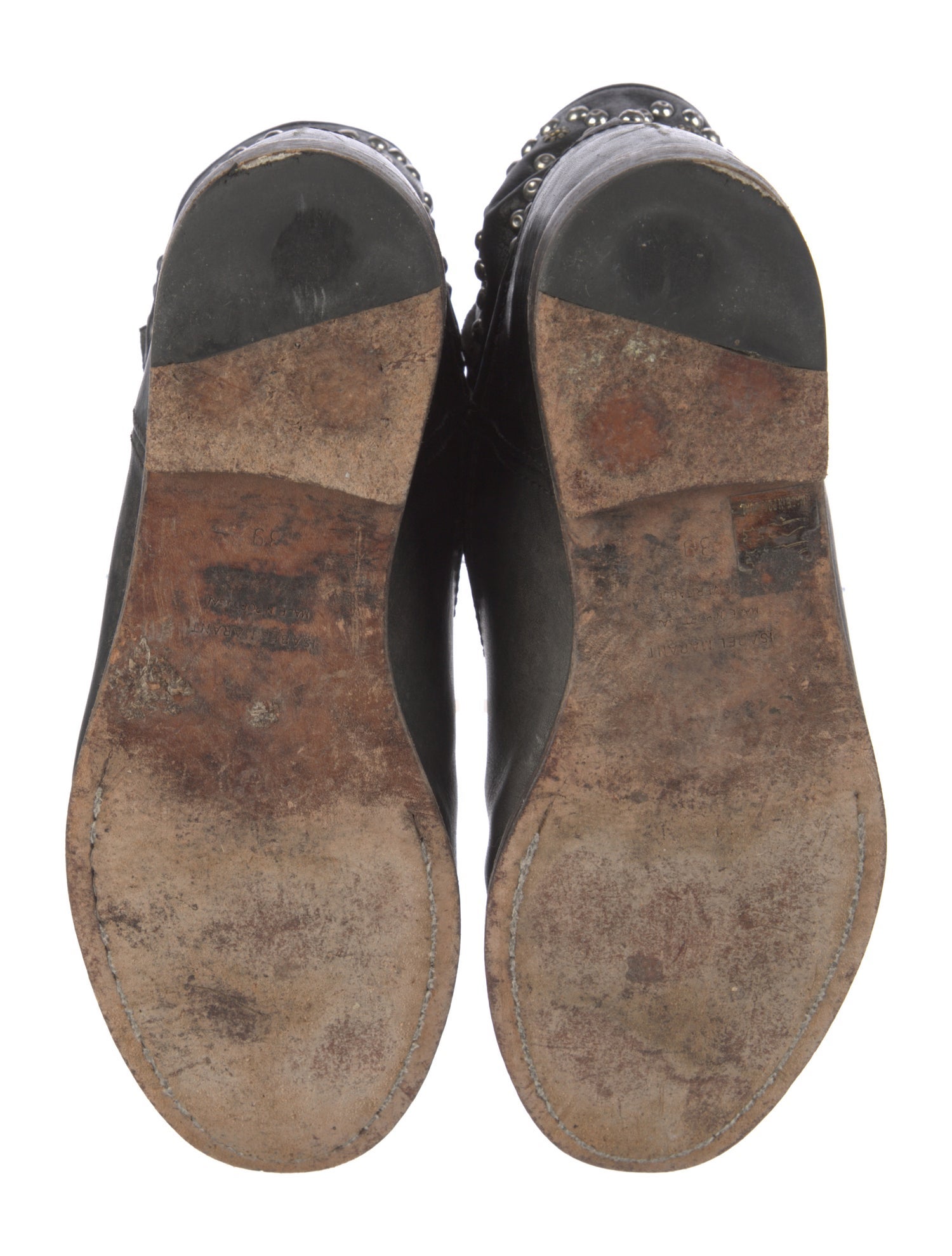 Isabel Marant Leather Studded Accents Combat Boots